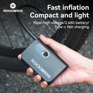  Máy Bơm Điện Mini 70PSI Không Dây Phù Hợp Với Xe Máy và Xe Đạp - RockBros 
