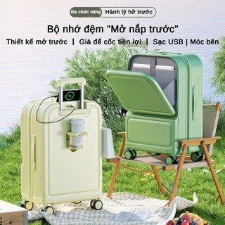 Mẫu mới 2025 Vali xách tay nhẹ loại nhỏ Valy đa năng mở nắp phía trước Cho cả nam và nữ Vali có dung lượng lớn bền chắc