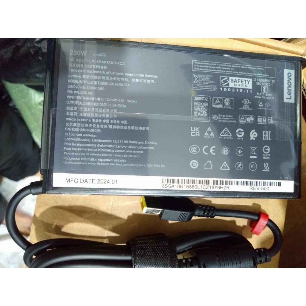 Sạc cho Laptop Lenovo Thinkpad P50 P51 P52 P53 P70 P71 P72 P73 230W 20V 11.5A Power AC Adapter