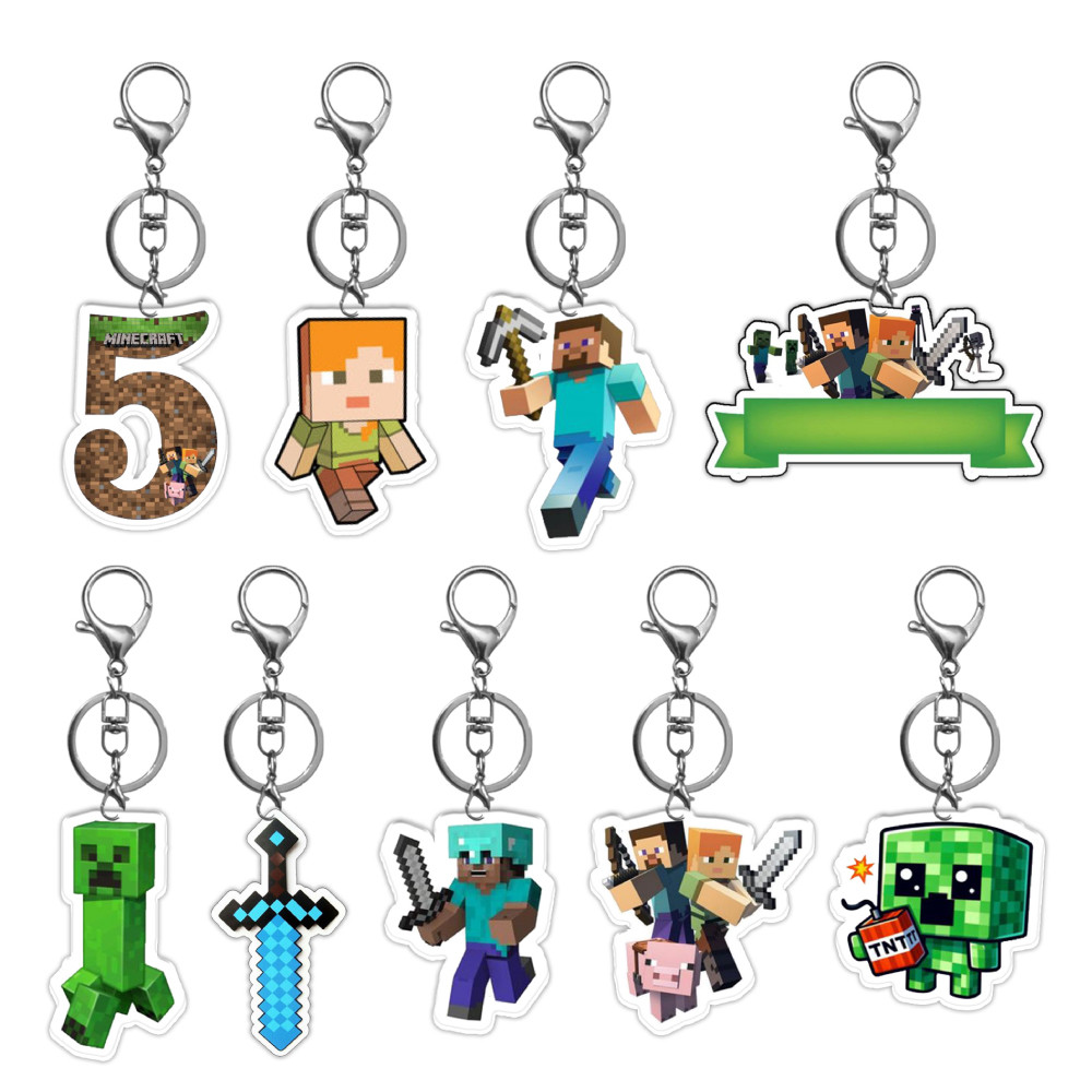 Diy Minecraft Totem of Undying Creative Acrylic Keychain Keyring Game Peripheral Phone Chain Backpac