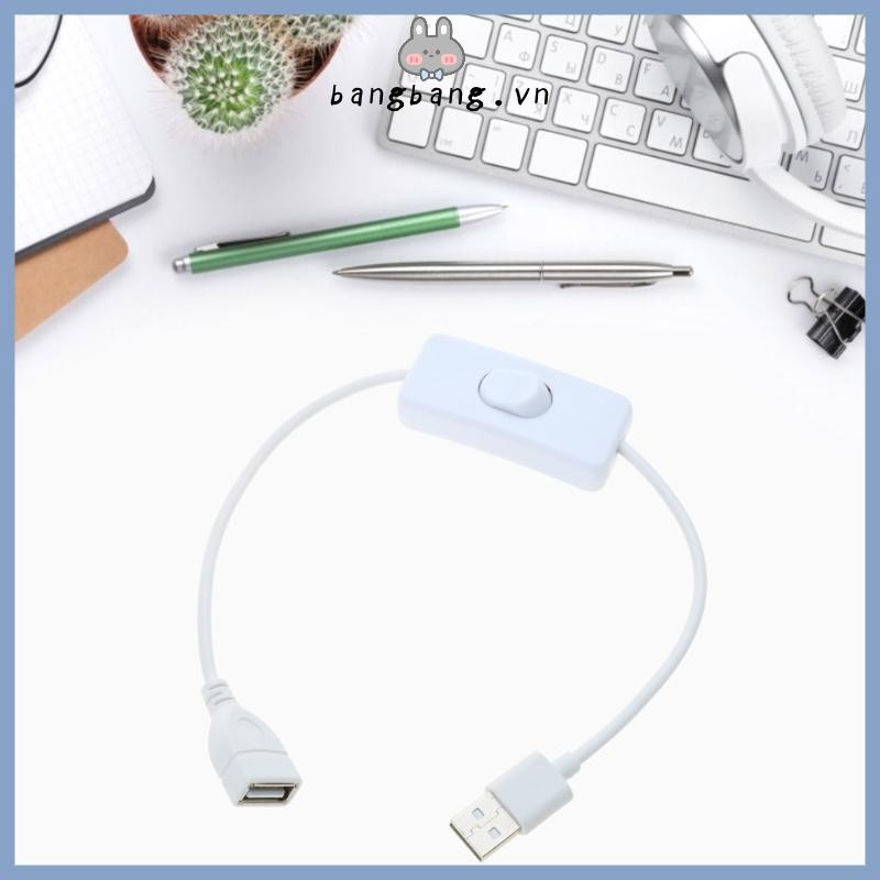 Bang USB Switch Line Cáp USB có On Switch Line 30CM 11 8inch Đen Trắng