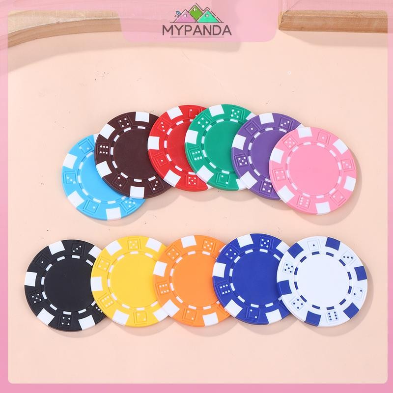 MYPANDA 10 Chiếc Nhựa ABS Poker Chips Casino Texas Hold 'em Poker Đồng Xu Kim Loại 11.5g Chip Poker 