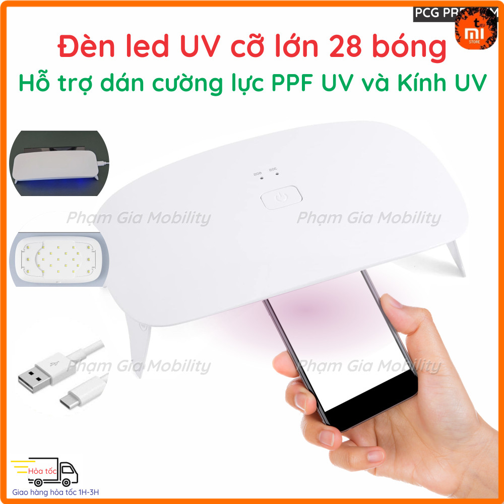 [BH 24th] Đèn led UV cỡ lớn 28 bóng led uv, dùng để dán kính uv, cường lực ppf uv, nhanh chóng tiện 