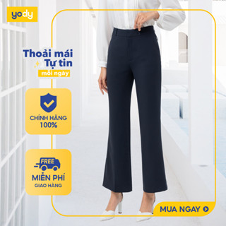   Quần tây quần âu nữ ống loe YODY basic vải mềm mại, thoáng và bền chắc QAN6014