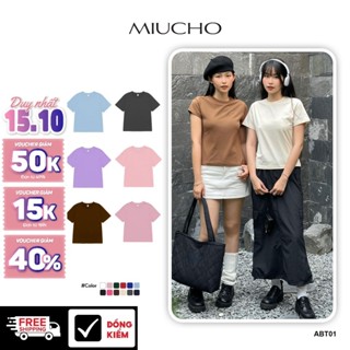 Áo Baby Tee form vừa Miucho cotton co giãn thoáng mát thoải mái trơn basic nhiều màu dễ phối ABT01