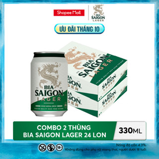 Nồng Độ Cồn 4.3% - Combo 2 Thùng 24 Lon Bia Saigon Lager 330ml