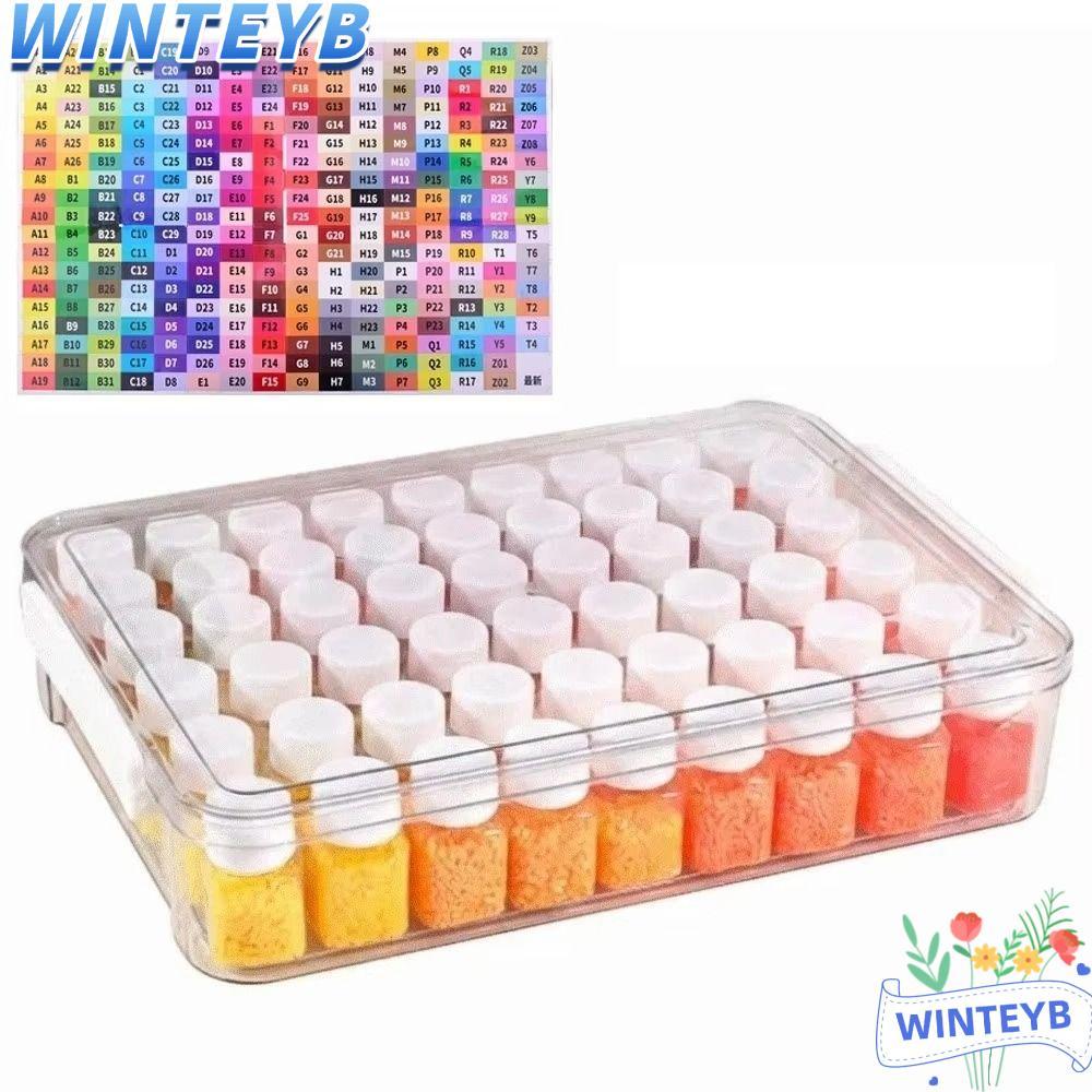 Hộp lưu trữ hạt WINTEYB Perler, Hộp đóng gói hạt Perler dung tích lớn trong suốt, chống bụi di động có nắp chai lưu trữ hạt Dụng cụ tổ chức tại nhà