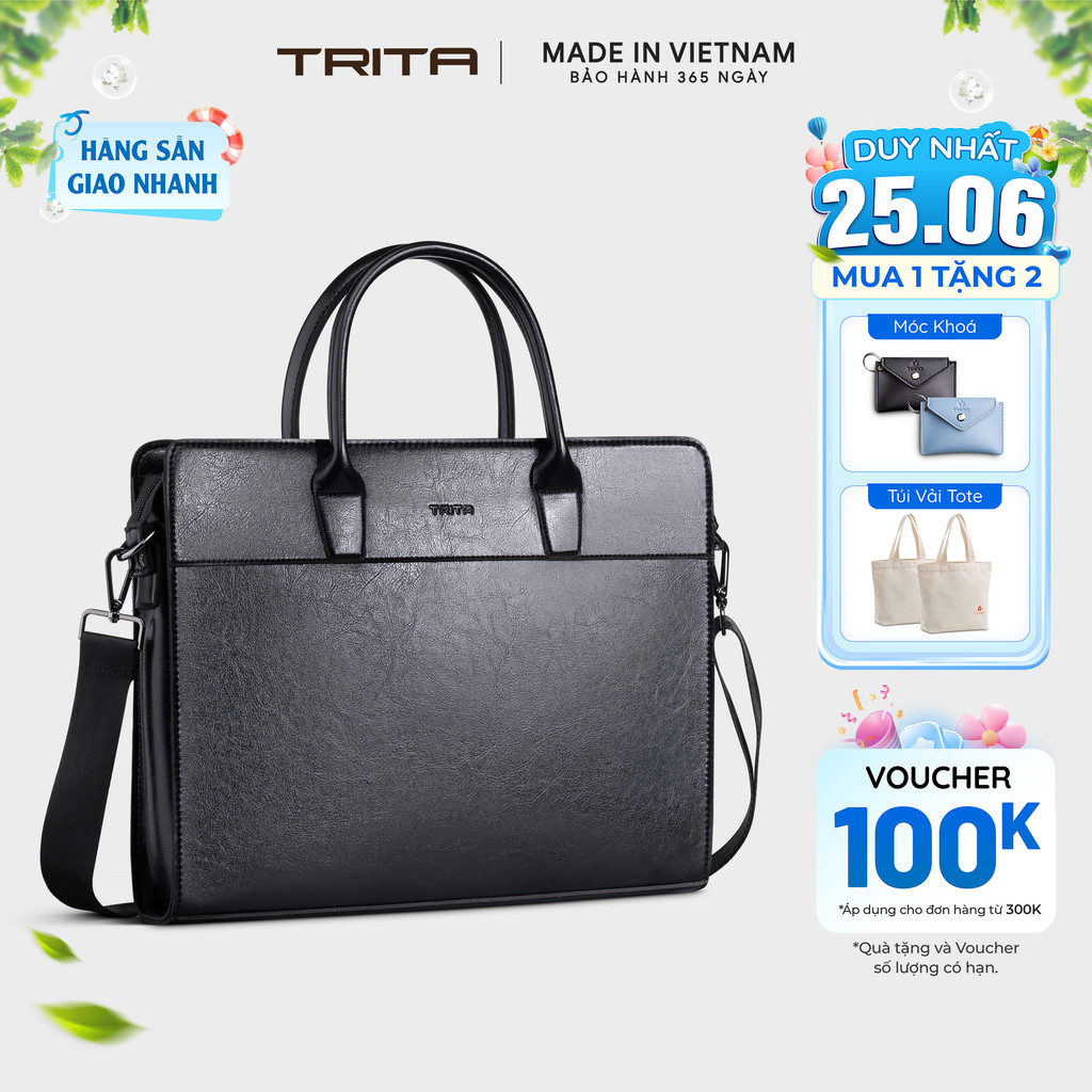 Cặp công sở Trita (Thời trang nam đựng vừa laptop 13.3 inch - Cặp da TCA21) Bagsmart