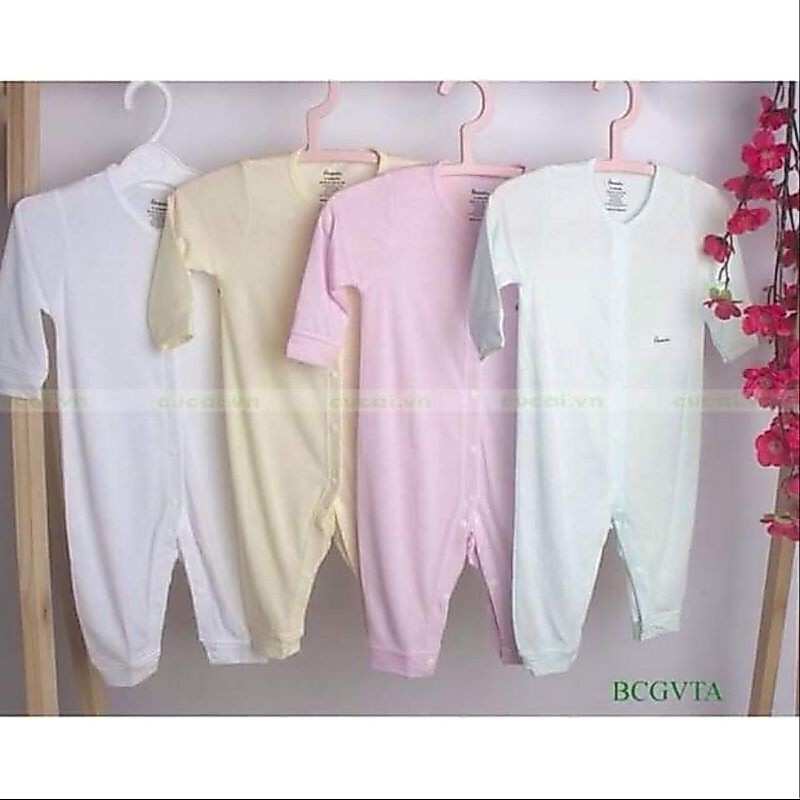 Body dài tay avaler vân tim trơn cho bé