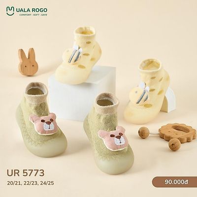 Giày bún tập đi cho bé Ualarogo đế Silicone mềm dẻo chống trượt an toàn bảo vệ ngón thoáng khí 5646