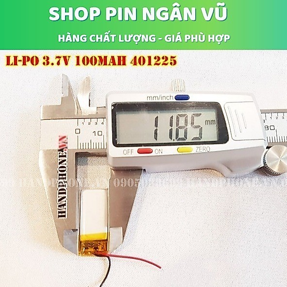 Pin Li-Po 3.7V 401225 90 / 100mAh (Li-Polyme). Pin dày 4mm