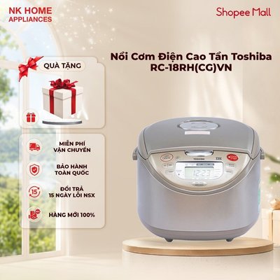 Nồi Cơm Điện Cao Tần Áp Suất Chân Không 1.8 Lít Toshiba RC-18RH(CG)VN - Bảo Hành Chính Hãng 12 Tháng