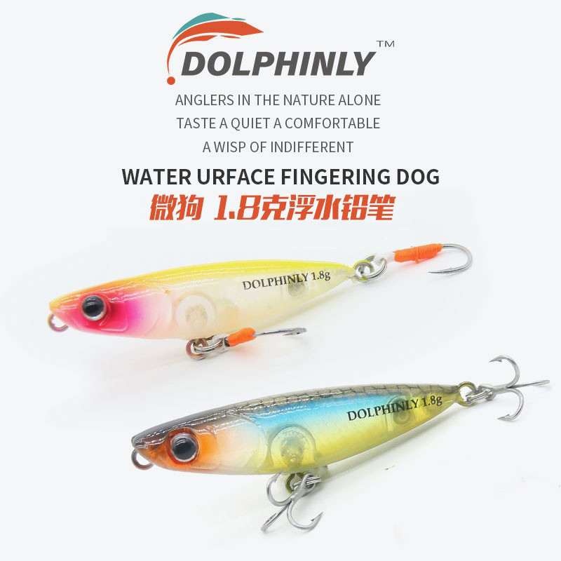 1.8g Micro-Object Word Dog Water Surface Series Bút chì nổi hình chữ Z Mồi bút chì nhỏ Mồi giả mắt đ