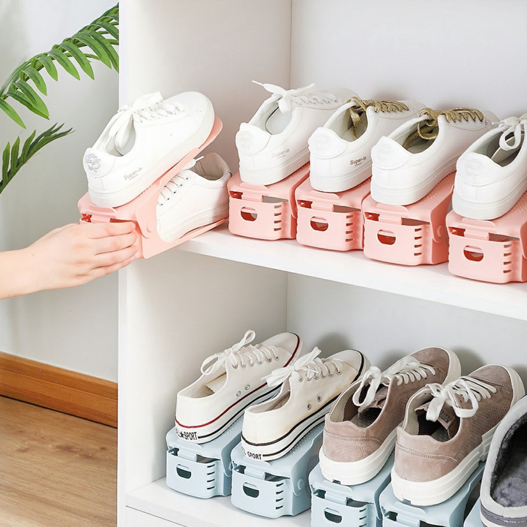 Đế Để Giày Dép 🌟 Giá Để Giày Hình Mỏ Vịt Khay Đựng Giày Tuỳ Chỉnh Độ Cao Tiết Kiệm Không Gian GIOVA