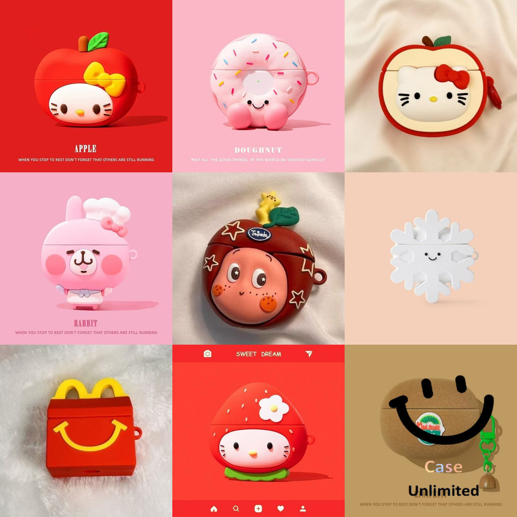 Dành cho HOCO EW84 EW74 Case Ốp Tai Nghe Tai Nghe Cá tính cô gái táo donut kiwi họa tiết hộp đựng ta