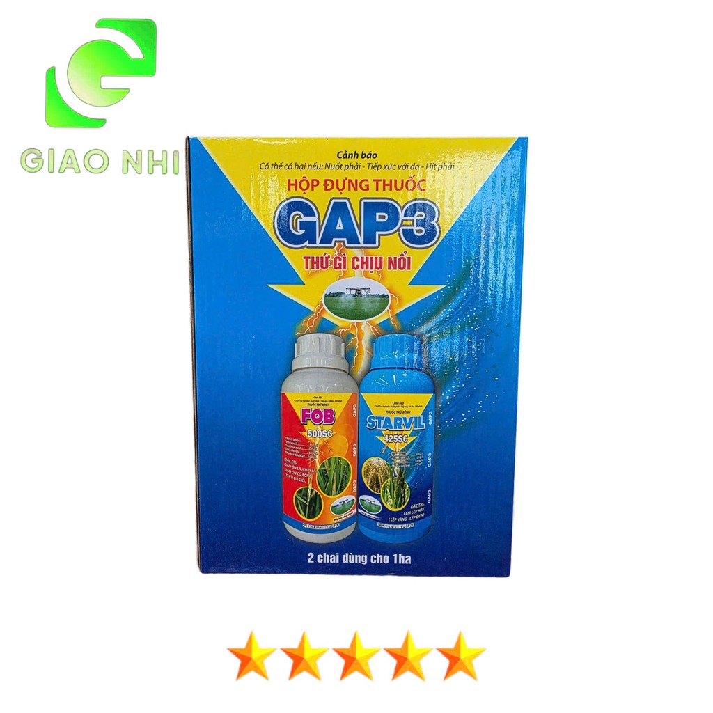 CẶP GAP3 gồm 2 chai 300ml - Đặc tri đạo ôn lá ( cháy lá), đạo ôn cổ bông, cổ gié