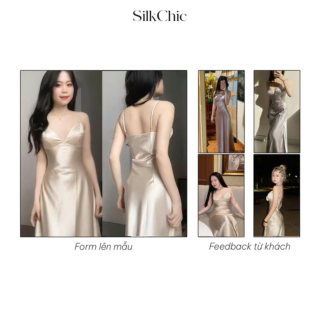 Váy Lụa Dáng Dài 2 Dây Có Kèm Mút Tôn Dáng NV608 Đầm Lụa Hai Dây Đi Tiệc Đi Chơi Sang Trọng | BigBuy360 - bigbuy360.vn
