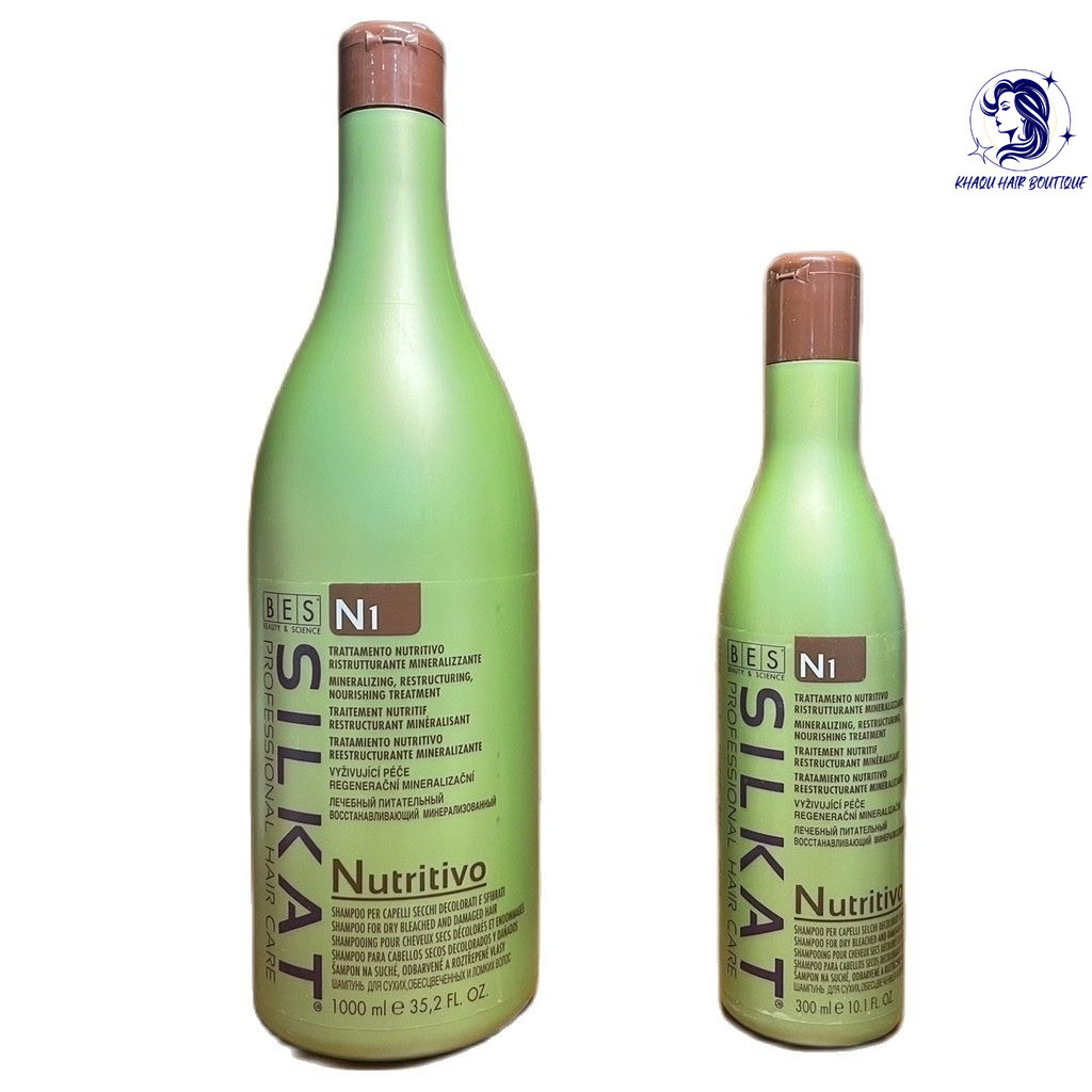 Dầu gội dành cho tóc khô, phai màu, hỏng Bes Hergen Silkat N1 Nutritivo Shampoo 1000ml [ BK ]