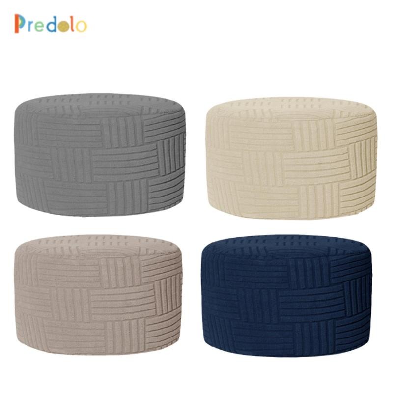 Ottoman Cover Co Giãn Ottoman Slipcover Mềm Màu Trơn Tròn Bảo Vệ Nội Thất Bao Chân Sofa Bao Cho Phòn