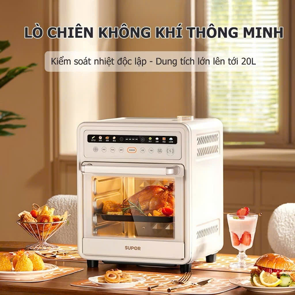Lò nướng Supor bản mới nhất dung tích 20L kiểm soát được nhiệt độc lập, nướng được cả con gà