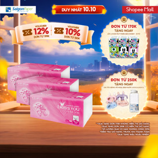 Combo 3 Gói Khăn giấy lụa rút Softpack Bless You Alavie - 250 tờ