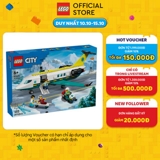 LEGO CITY 60465 Đồ Chơi Lắp Ráp Máy Bay Cứu Hộ Khẩn Cấp (403 chi tiết)