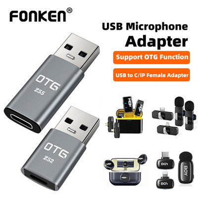 Micrô ve áo không dây Fonken Bộ chuyển đổi USB sang Type-C iOS Micro chuyển đổi cho điện thoại máy tính xách tay