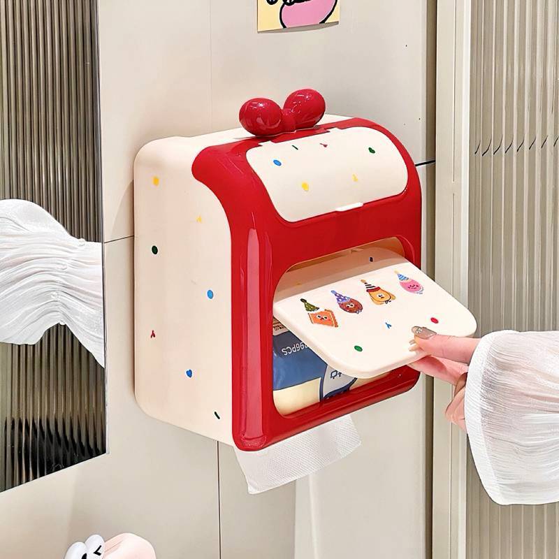Cute New Wall-Mounted Tissue Box Bathroom Waterproof Toilet Paper Toilet Paper Box Tissue Box Toilet