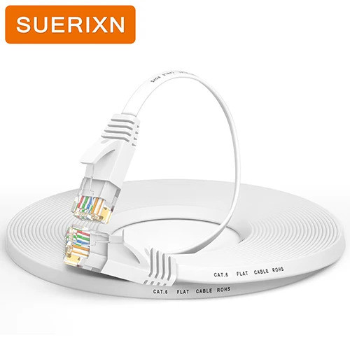 CAT6 10cm 20cm 1m 2m 3m 5m 10m 30m Cáp phẳng UTP Ethernet Mạng RJ45 Patch Dây LAN Dây vá trắng Cat 6