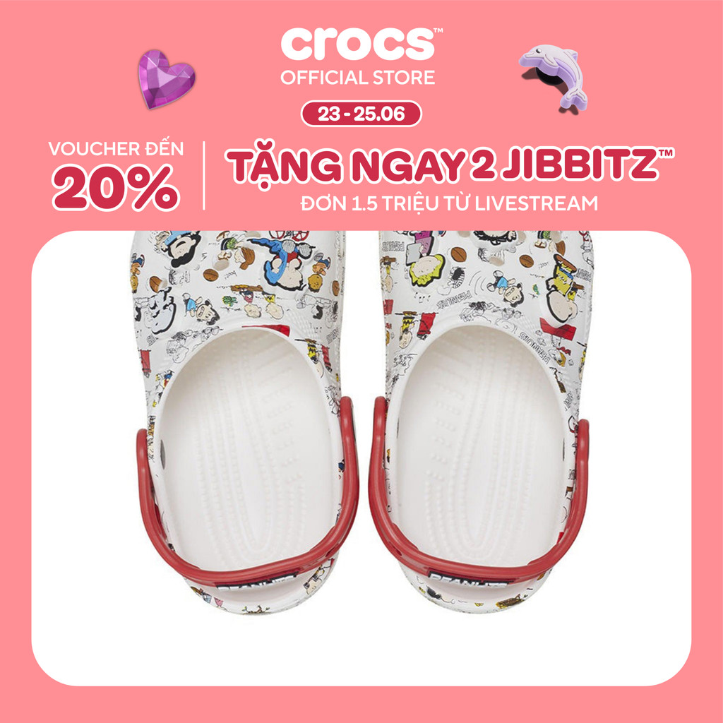Giày Clog Trẻ Em Crocs Peanuts Classic - White - 208630-94S