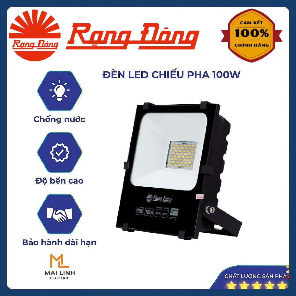 (Rạng Đông) Đèn Led chiếu pha công suất 100W-150W-200W - Chống nước, siêu sáng, tiết kiệm - Model: C