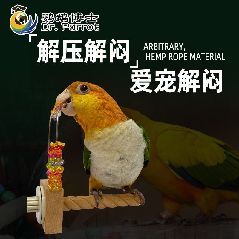 鹦鹉玩具啃咬转转乐中小型鸟趣味啃咬娱乐解闷开发智力娱乐防咬毛Parrot Toy for Chewing and Spinning, Fun Chewing Entertainment for Sma