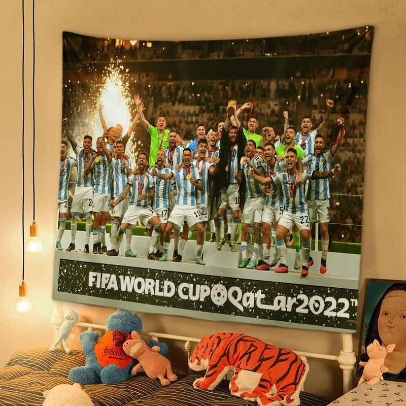 Leo Messi Leo Messi Argentina Bóng Đá Tường Vải Poster Nền Vải Bé Trai Phòng Đầu Giường Tấm Thảm 6.2