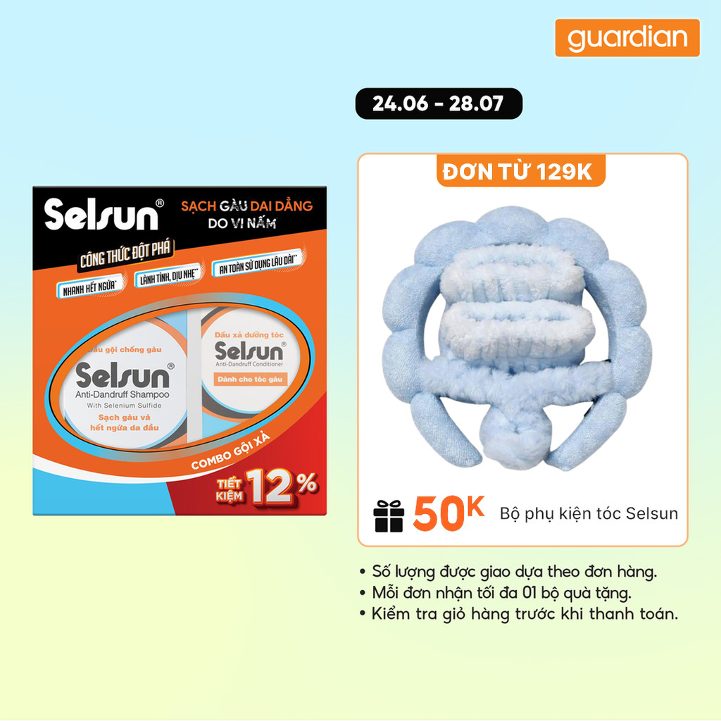 Bộ Sản Phẩm Selsun Hỗ Trợ Giảm Gàu (Dầu Gội 100ml + Dầu Xả 100ml)