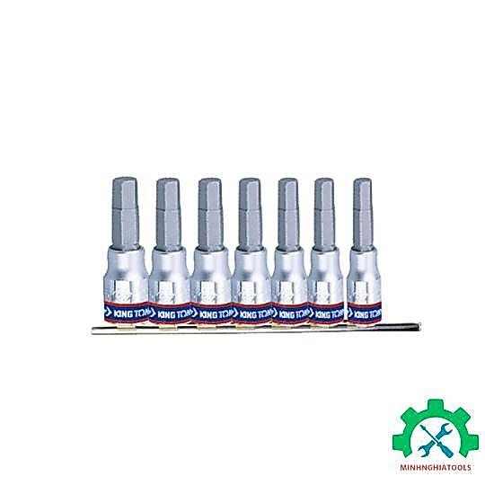Bộ tuýp lục giác 1/4" 7 chi tiết Kingtony 2127PR H3-H10