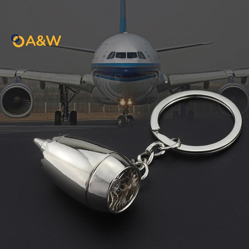 A & W Kim Loại Mới 3D Máy Bay Hàng Không Mô Hình Động Cơ Móc Khóa Mini Jet Động Cơ Móc Khóa