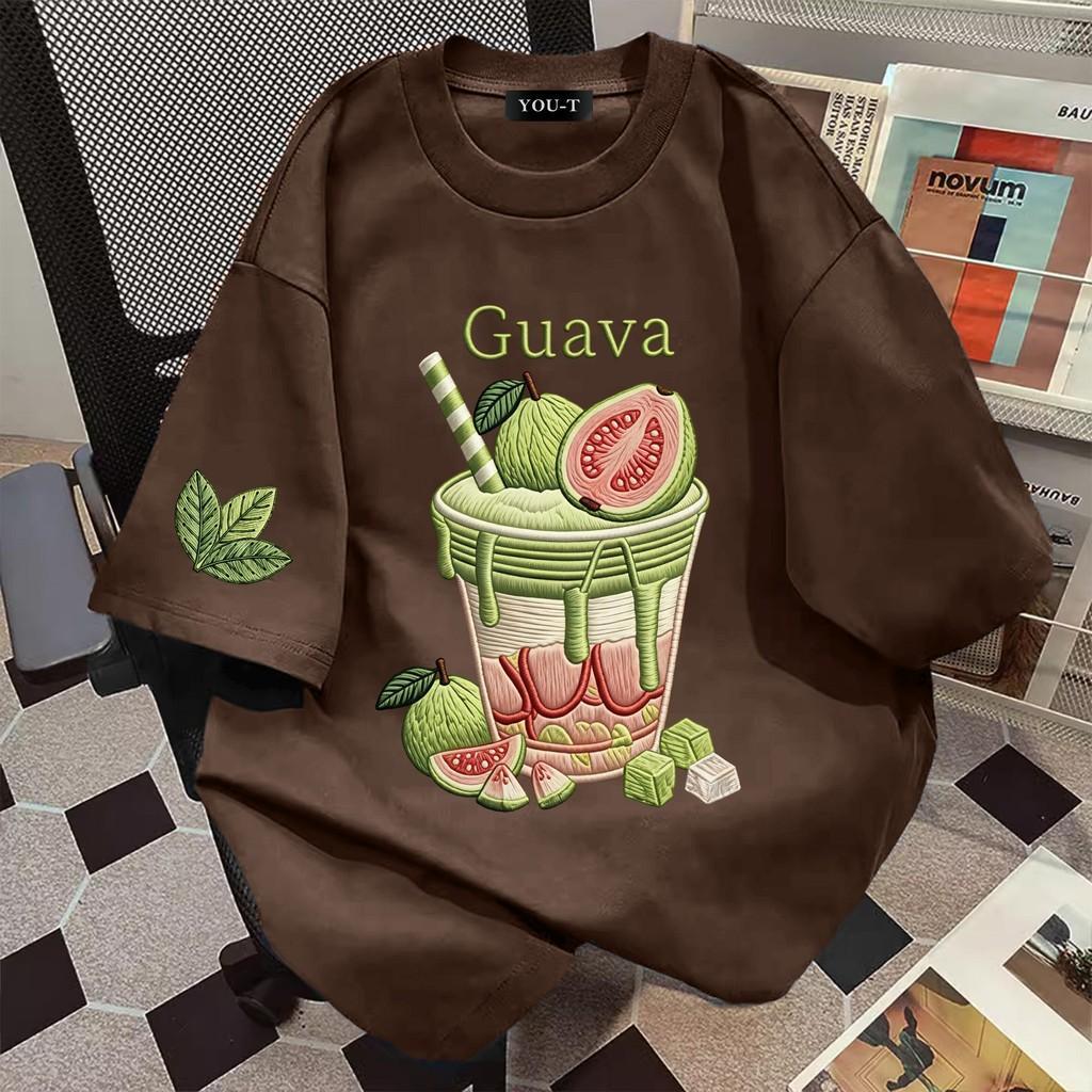 UT shop Áo Thun Cotton 1 GUAVA Phong Cách Oversize Cổ Tròn Tay Ngắn Vải Mềm Mại Và Thoải Mái Có Thể 
