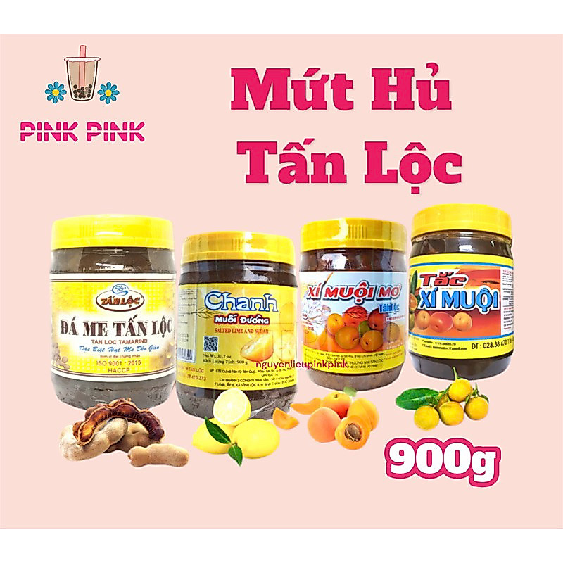 Hủ Mứt Tấn Lộc 900g - Đá Me / Tắc Xí Muội TỪ PINK PINK