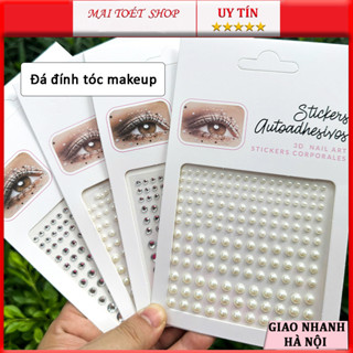  Đá đính mặt makeup đính tóc sẵn keo làm nail hóa trang tiện dụng 