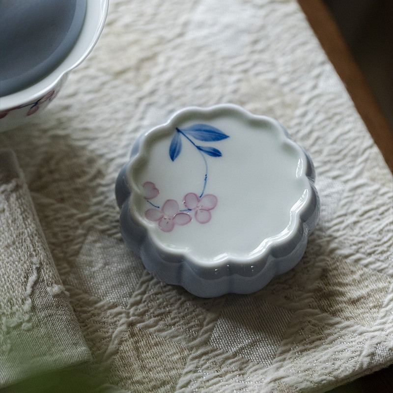 [Lily of the Valley] Lily of the Valley được vẽ tay Aritayaki Gaiwan Kung Fu Tea Ceremony Phụ kiện g