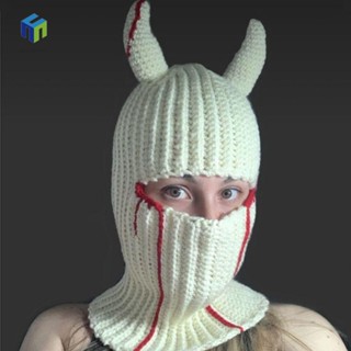  HEALMEYOU Mũ beanie Trùm Mặt Che Phủ Toàn Diện Chống Gió Hình Tai Thỏ Phong Cách halloween 