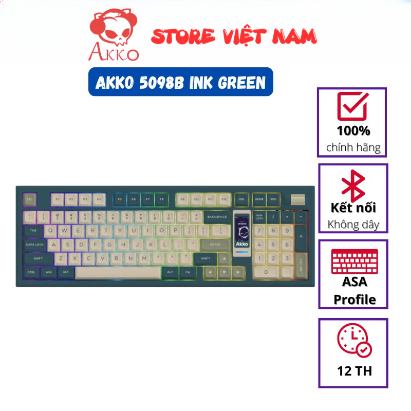 Bàn phím AKKO 5098B Ink Green (RGB / Hotswap / Kailh Ice Cream Pink)