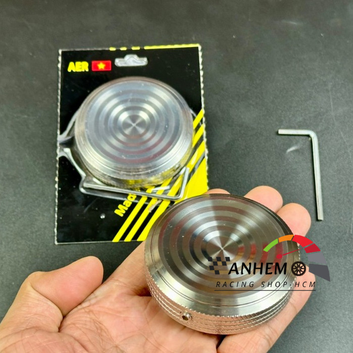 Nắp xăng Inox 304 Nắp bình xăng Inox 304 CNC mẫu Thái gắn cho nhiều dòng xe máy TẶNG LỤC GIÁC