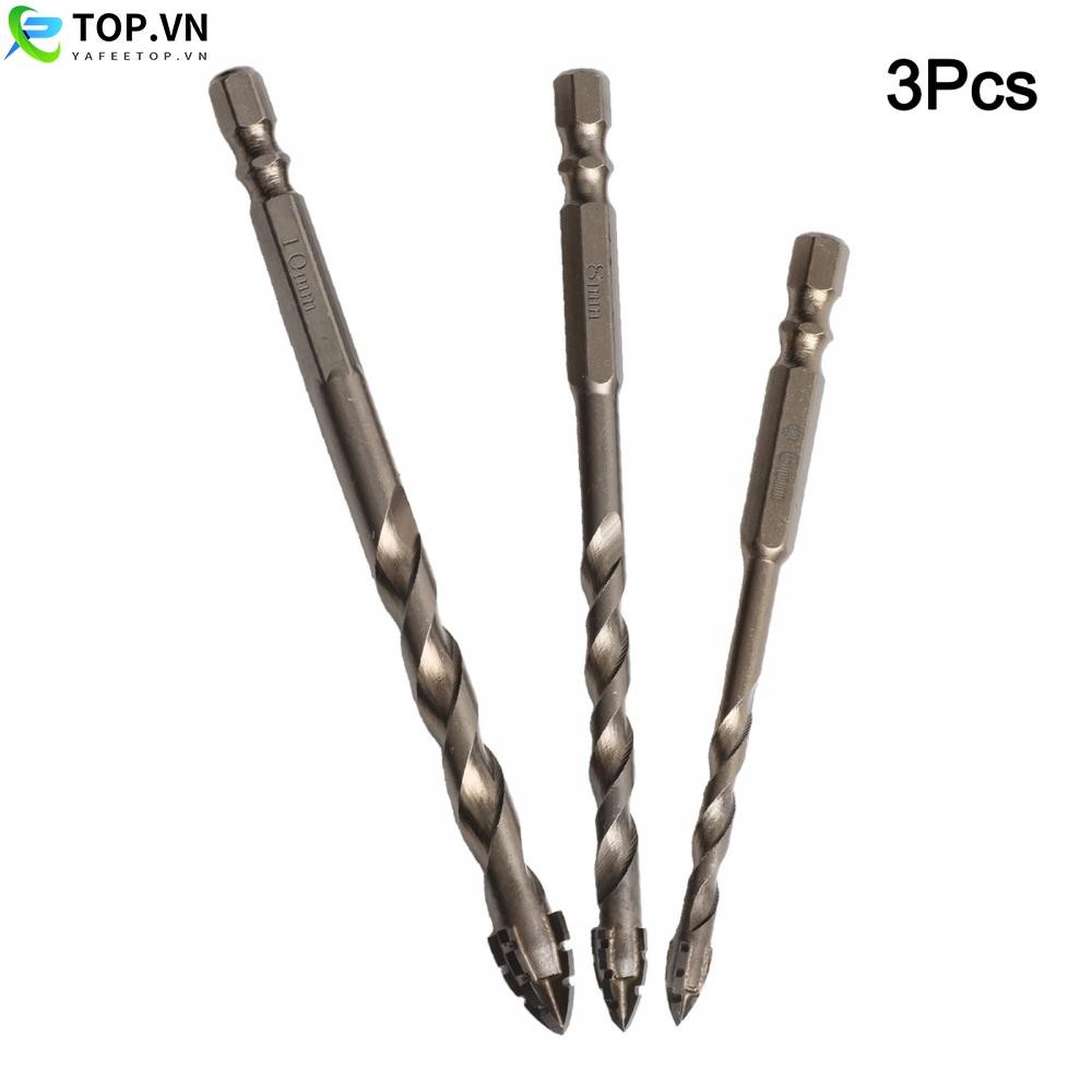 Three Piece Eccentric Drill Bits for Accurate Glass Tile Hole Drilling