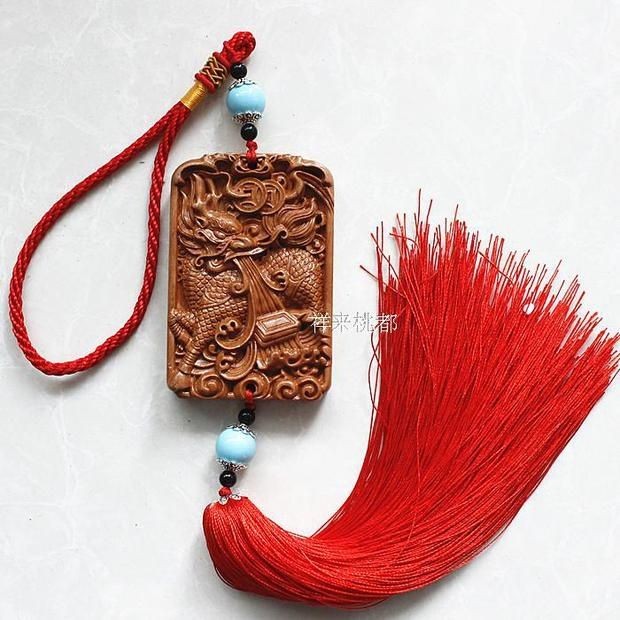 Khắc Đồ trang trí Kirin Ba chiều Khắc gỗ Kirin Mặt dây chuyền nhà Túi treo thương hiệu Kirin Bay Lin