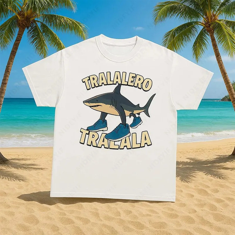 Tralalero Tralala Bootleg Brainrot Ý Brainrot Meme Áo Thun Ngộ nghĩnh Cá Mập Thiết Kế Đồ Họa Trang P