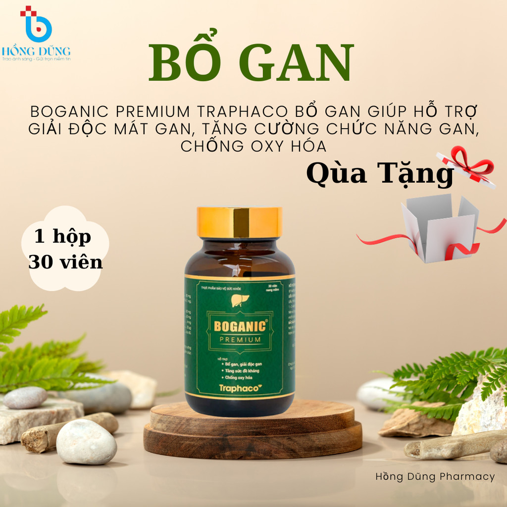 Boganic Premium Traphaco Bổ Gan Giúp Hỗ Trợ Giải Độc Mát Gan, Tăng Cường Chức Năng Gan, Chống Oxy Hó