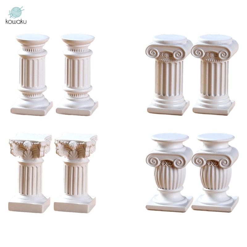 Kohaku 2 Miếng Cột La Mã Tượng Cột La Mã Trụ Cột Trụ Trang Trí Nến Tượng Nhỏ Cho Sự Kiện Sinh Nhật M