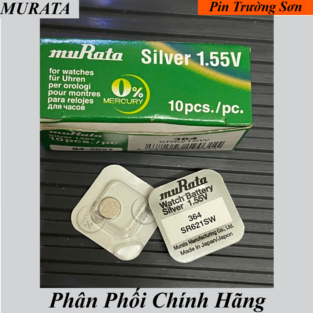 Pin đồng hồ Murata 364 / SR621SW  dành cho đồng hồ dùng pin 364 / SR621SW / LR621W / AG1 hàng chính 