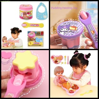 SWEETFASHION Đồ chơi cho ăn Pudding, Đồ chơi cho ăn thực phẩm Chơi đồ chơi bánh Pudding dâu tây, Mô phỏng mới lạ Nhật Bản Giả vờ chơi Đồ chơi nhà chơi Quà tặng trẻ em